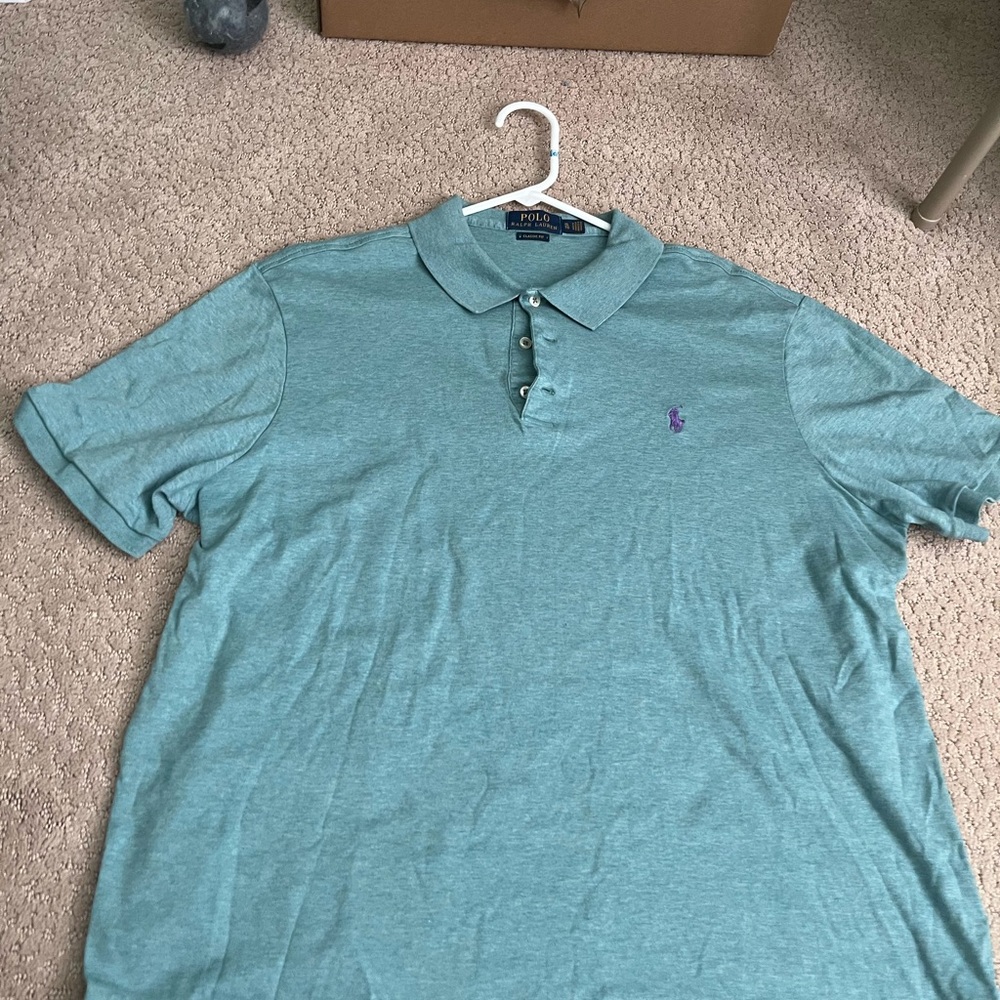 Polo by Ralph Lauren Men's Teal Polo Shirt XL EUC